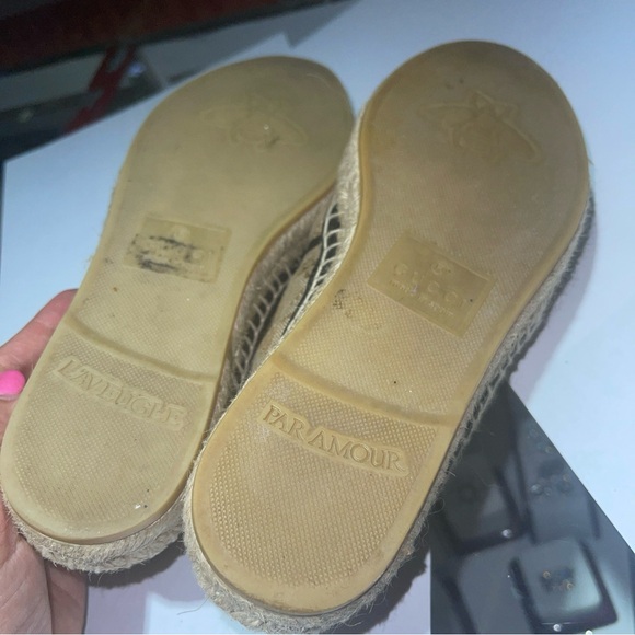WOMEN'S GG MATELASSÉ CANVAS ESPADRILLE Size 35.5 - Picture 13 of 15